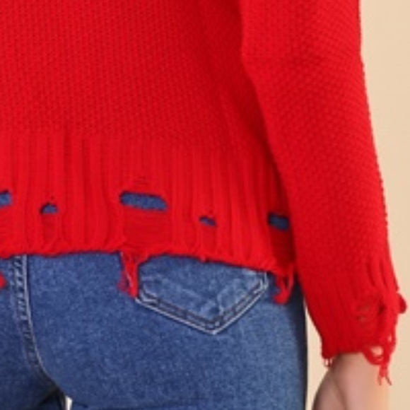 Red Knit Sweater M - Picture 5 of 8